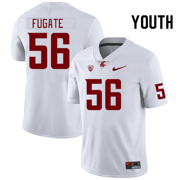 Youth #56 Gavin Fugate Washington State Cougars College Football Jerseys Stitched Sale-White - Click Image to Close